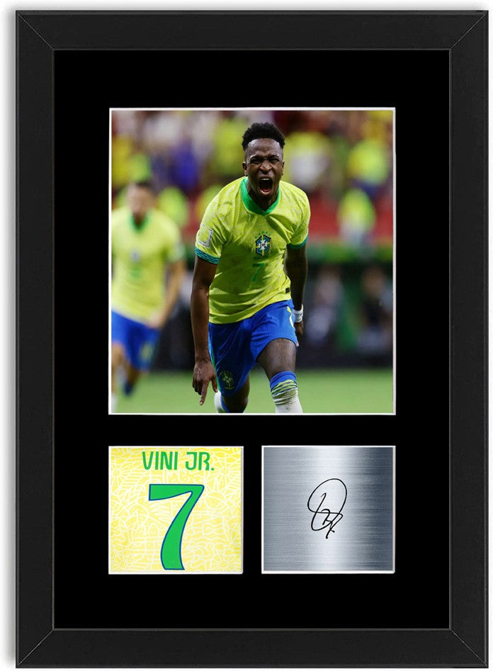 Vinicius Vini Jr Football Player Poster Signed Print Photo A4 Wall Art Framed