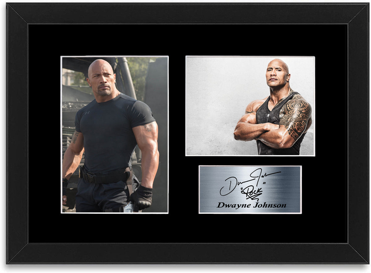 Dwayne Johnson The Rock A4 Signed Autograph Photo Display Mount Poster Framed