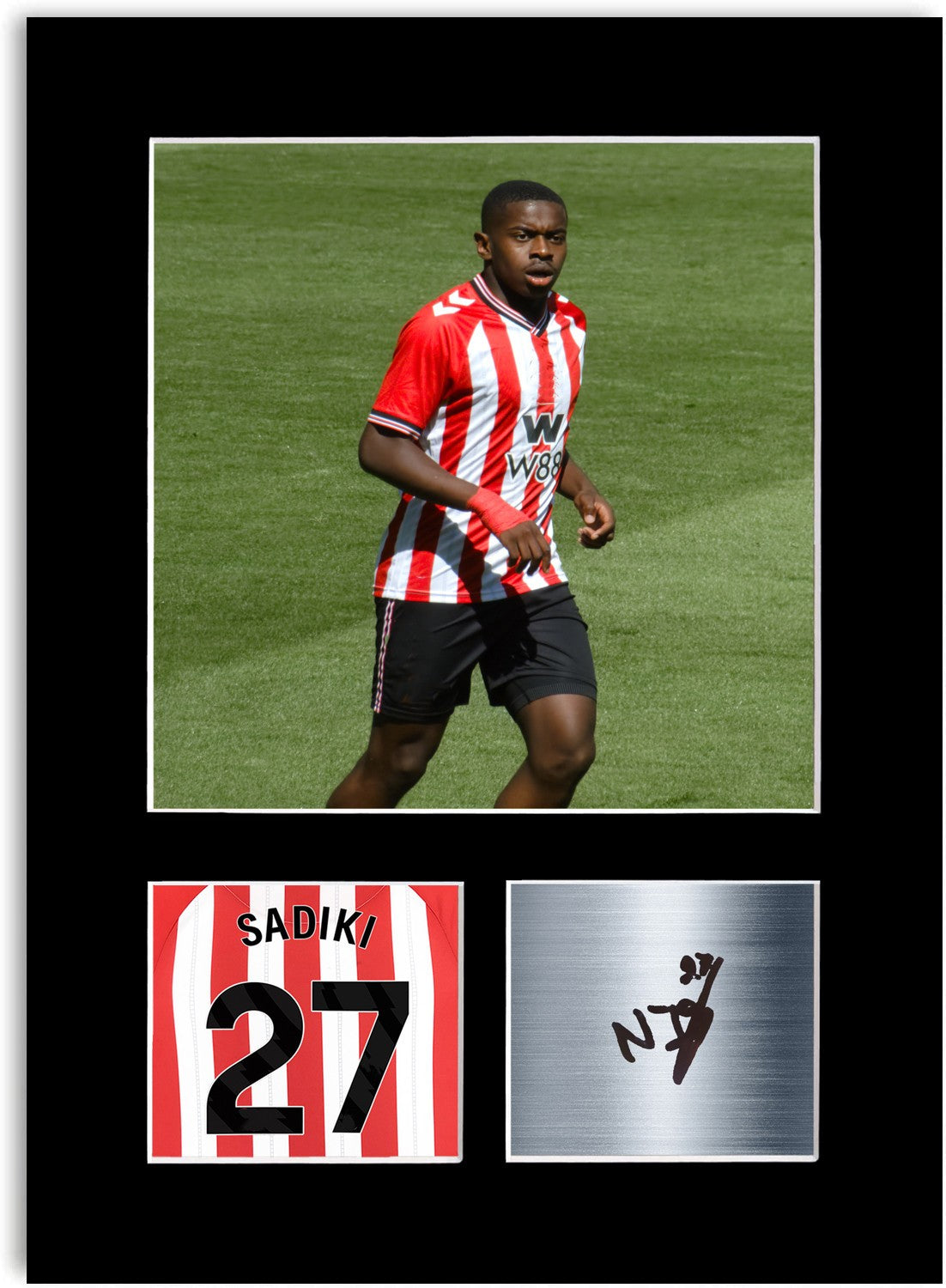 Noah Sadiki Football Player Poster Signed Photo Display Mount Print A4