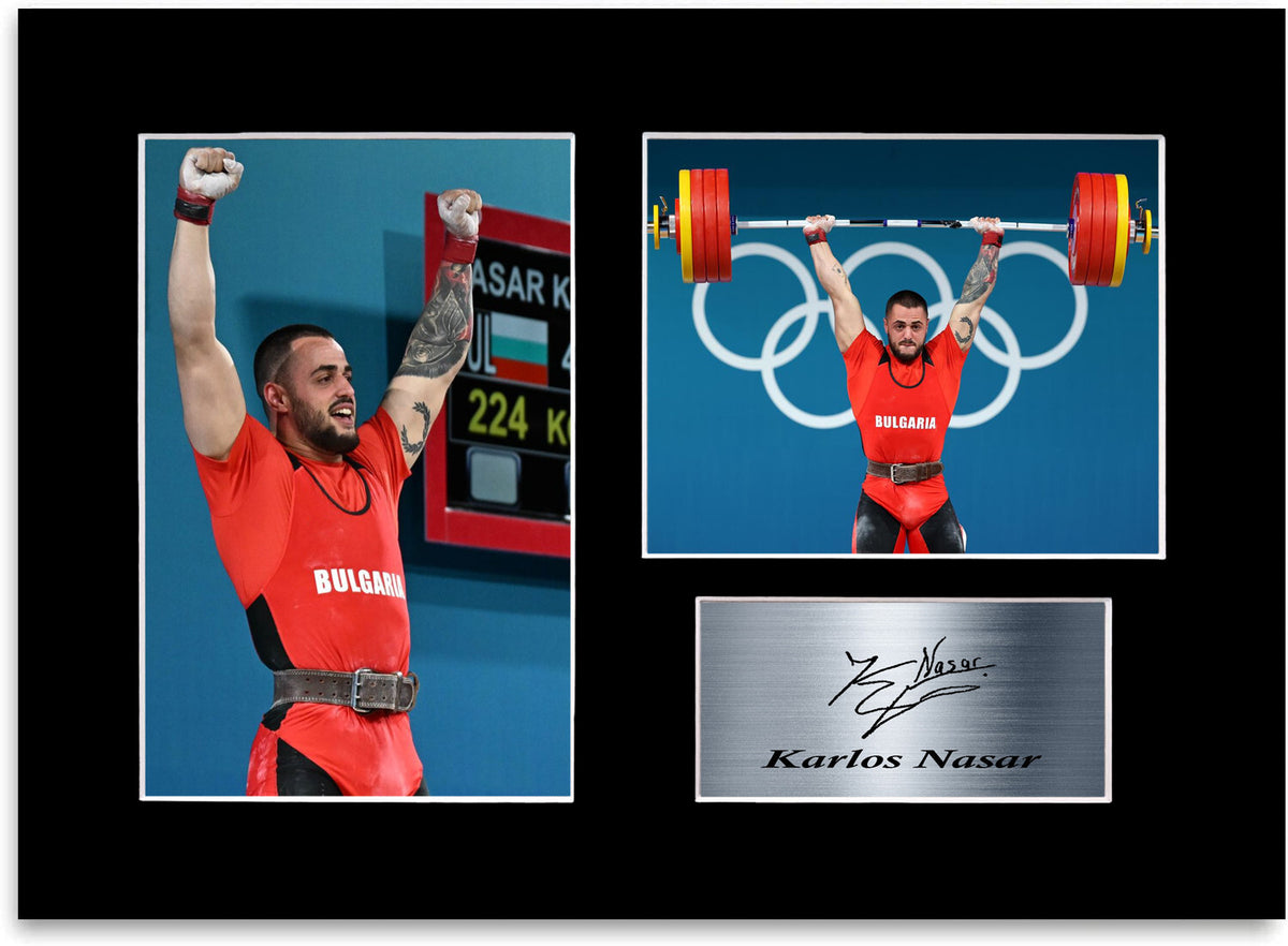 Karlos Nasar Weightlifter Gym Motivational mounted display by LJW Prints