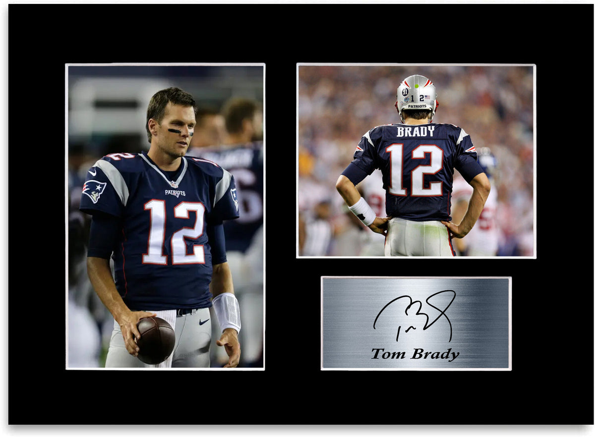 Tom Brady American Football Printed Signed Photo Display Mount Gift Poster A4