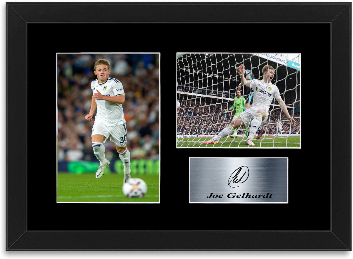 Joe Gelhardt Leeds United Player Signed Photo Display Mount Gift A4 Framed