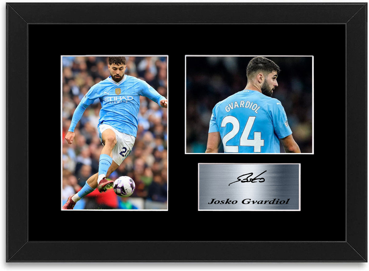 Josko Gvardiol Man city Player framed print by LJW Prints