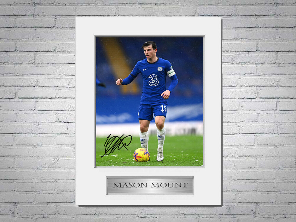 Mason Mount Chelsea Player A4 Signed Photo Display Mount Gift