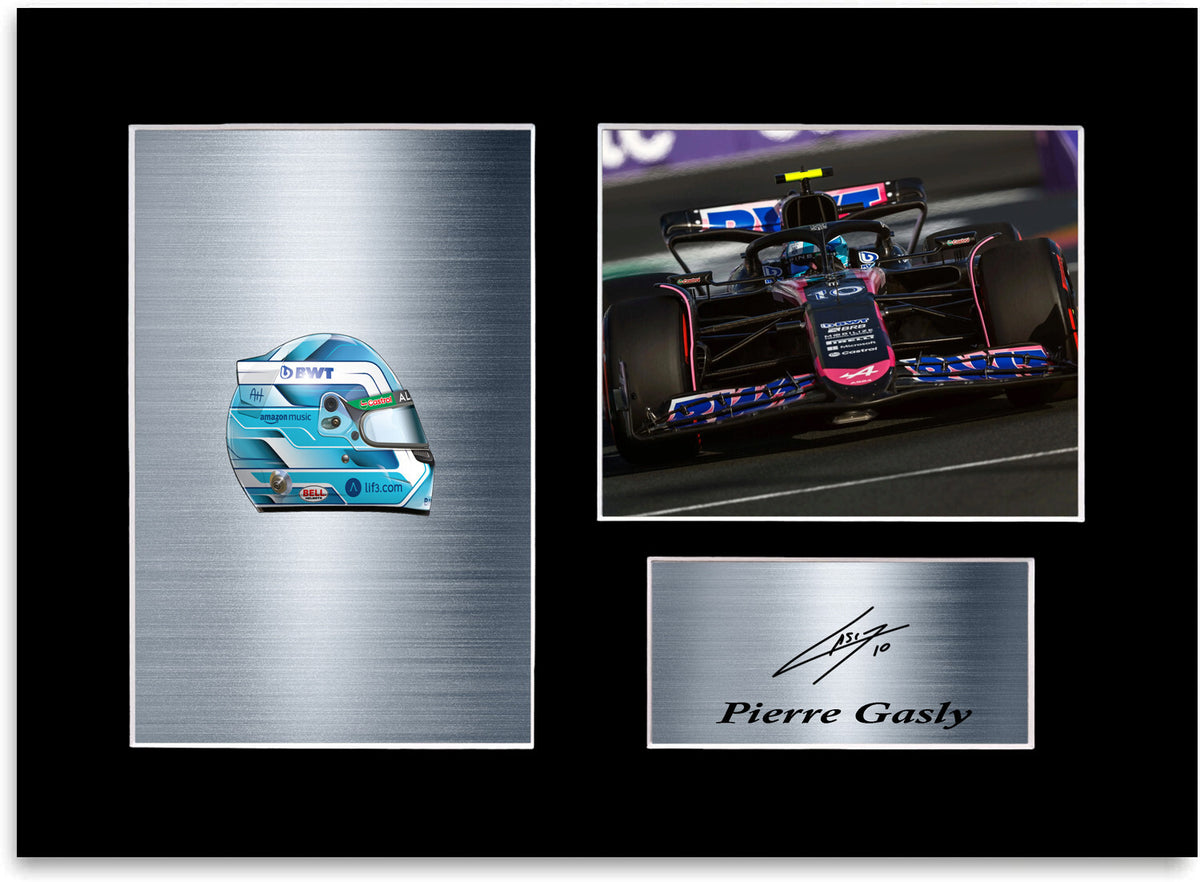 Pierre Gasly 2024 For F1 Racing Fans mounted display by LJW Prints