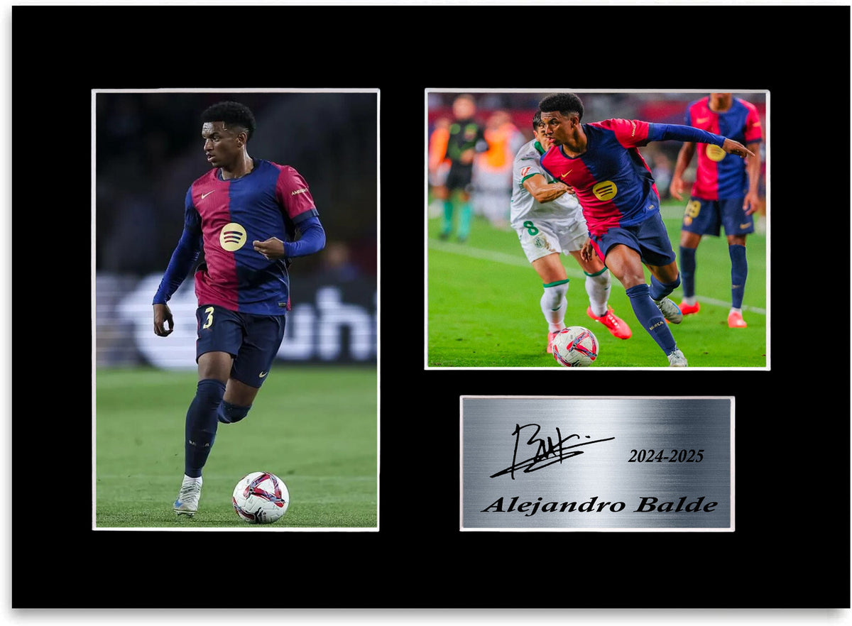 Alejandro Balde Football Player Barcelona mounted display by LJW Prints