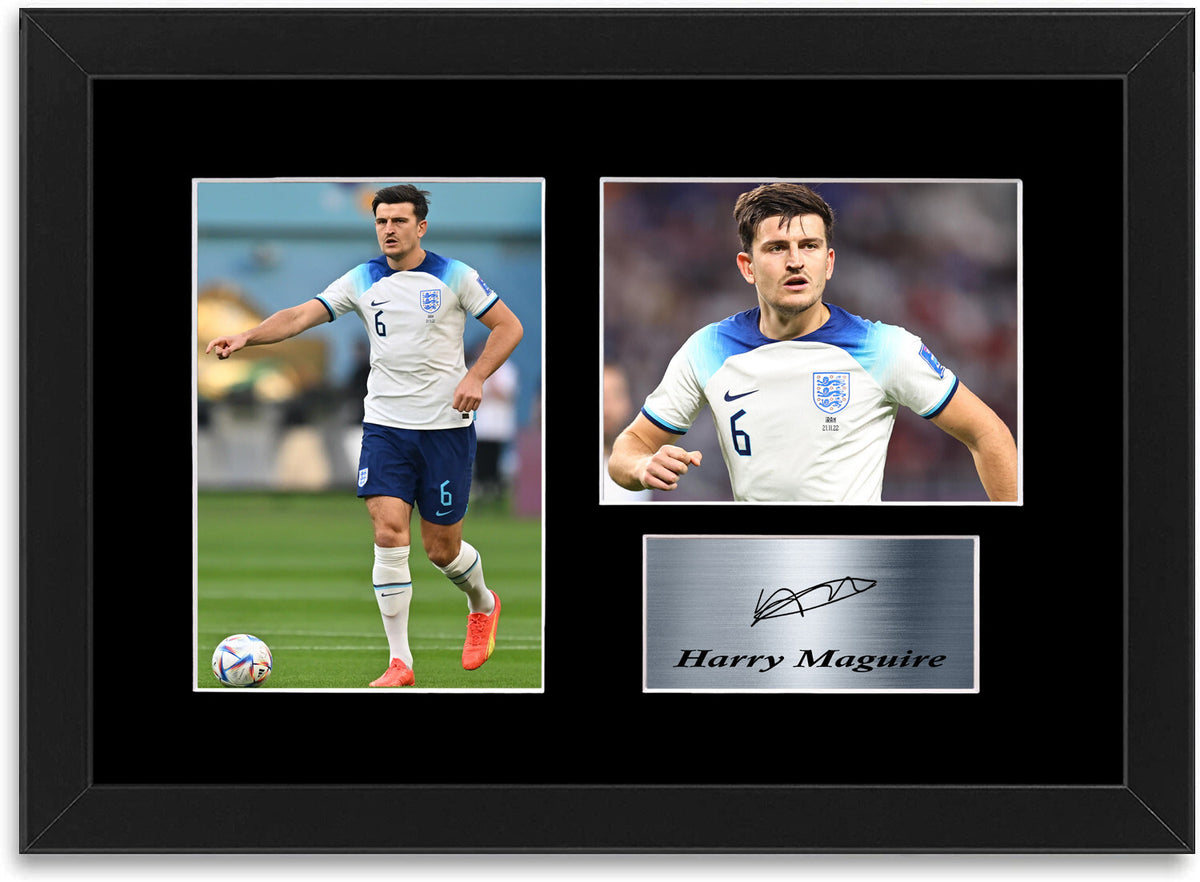 Harry Maguire England Player Printed Signed Photo Display Mount Gift A4 Framed