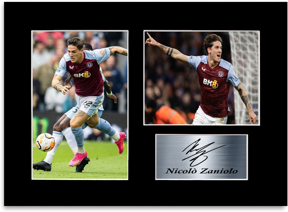 Nicolo Zaniolo Aston Villa Player mounted display by LJW Prints