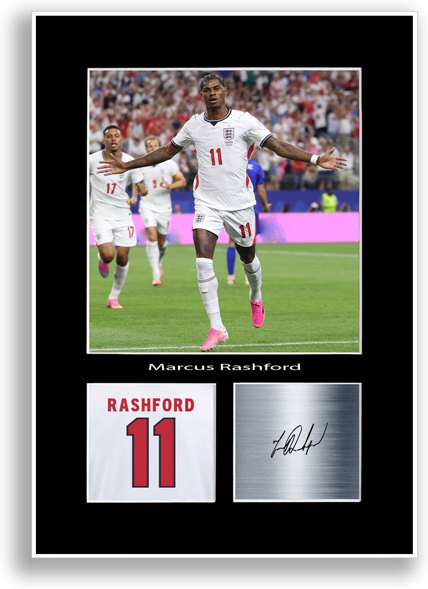 Marcus Rashford England 2026 Poster Signed Print Photo Wall Art Gift