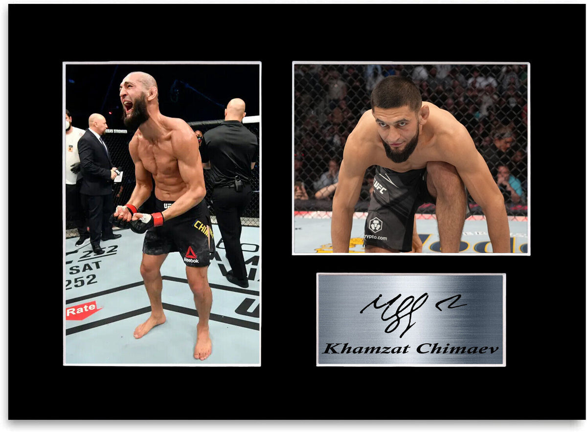 Khamzat Chimaev MMA UFC Fighter Wrestler Printed mounted display by LJW Prints