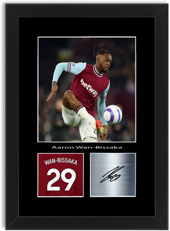 Aaron Wan-Bissaka Football Player Poster Signed Print Photo A4 Wall Art Framed