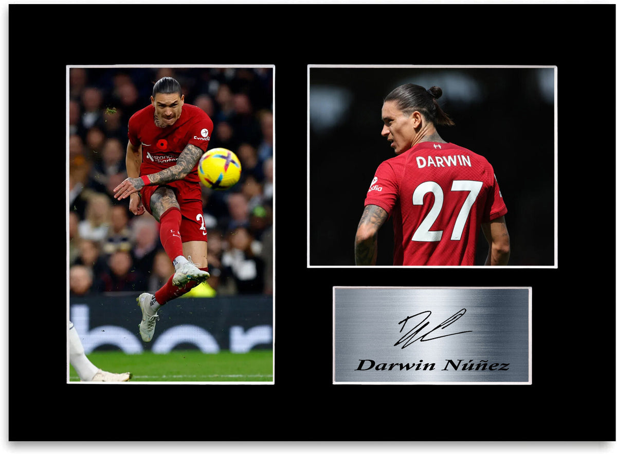 Darwin Nunez Liverpool Player mounted display by LJW Prints
