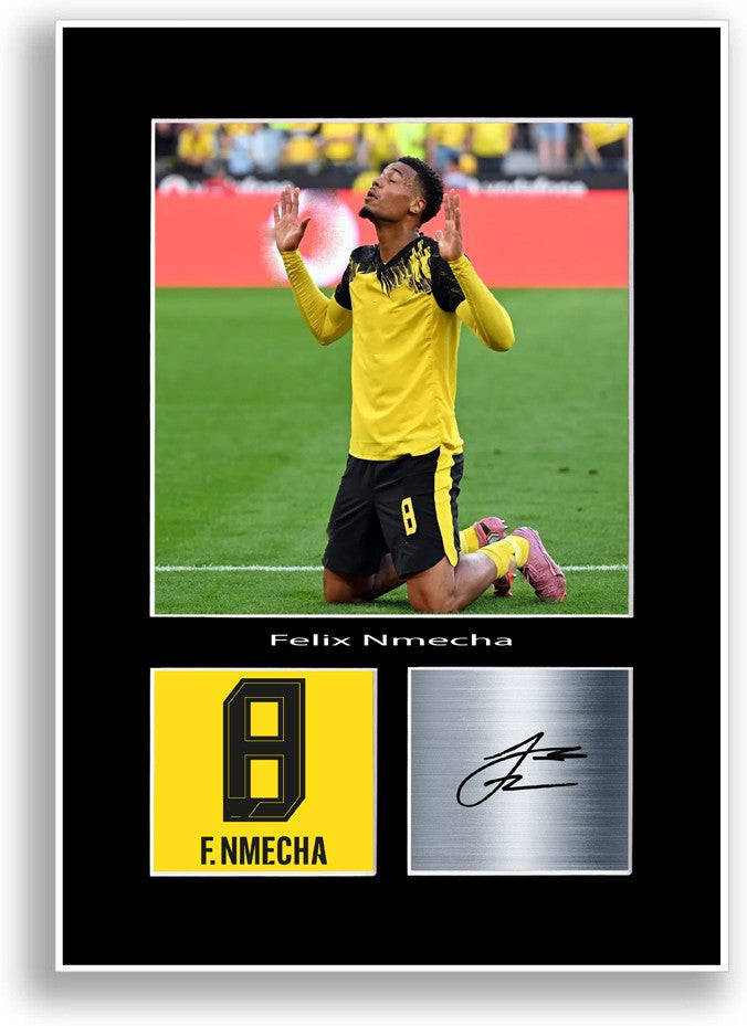 Felix Nmecha Football Player Poster Signed Print Photo A4 Wall Art Gift Idea