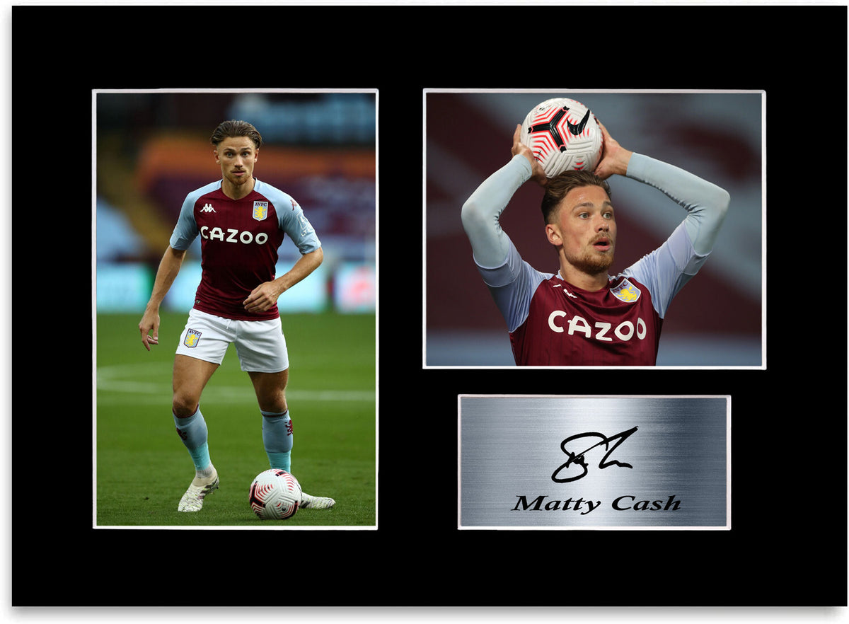 Matty Cash Aston Villa Player mounted display by LJW Prints