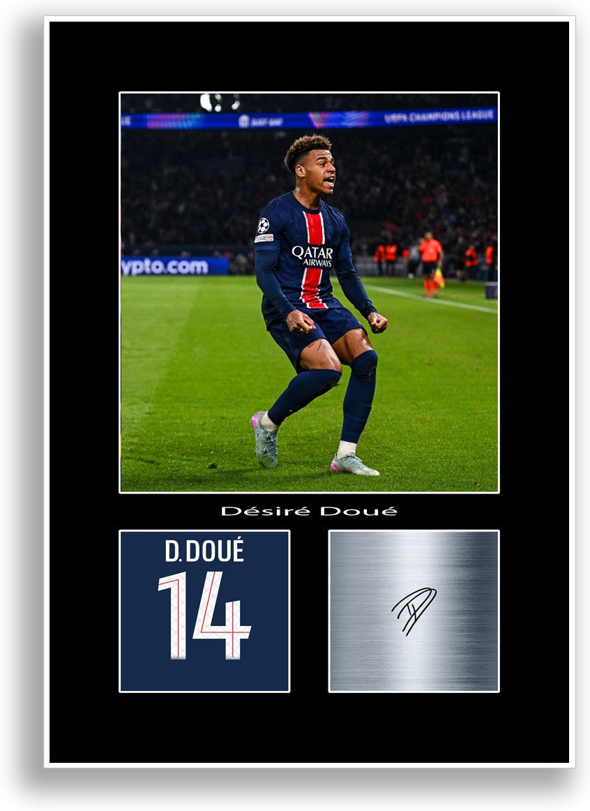 Desire Doue Football Player Poster Signed Print Photo A4 Wall Art Gift Idea