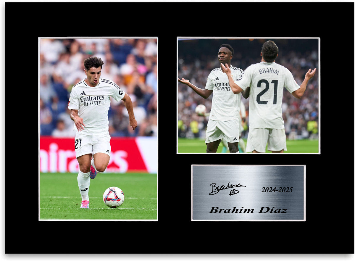 Brahim Diaz Real Madrid Football Player mounted display by LJW Prints