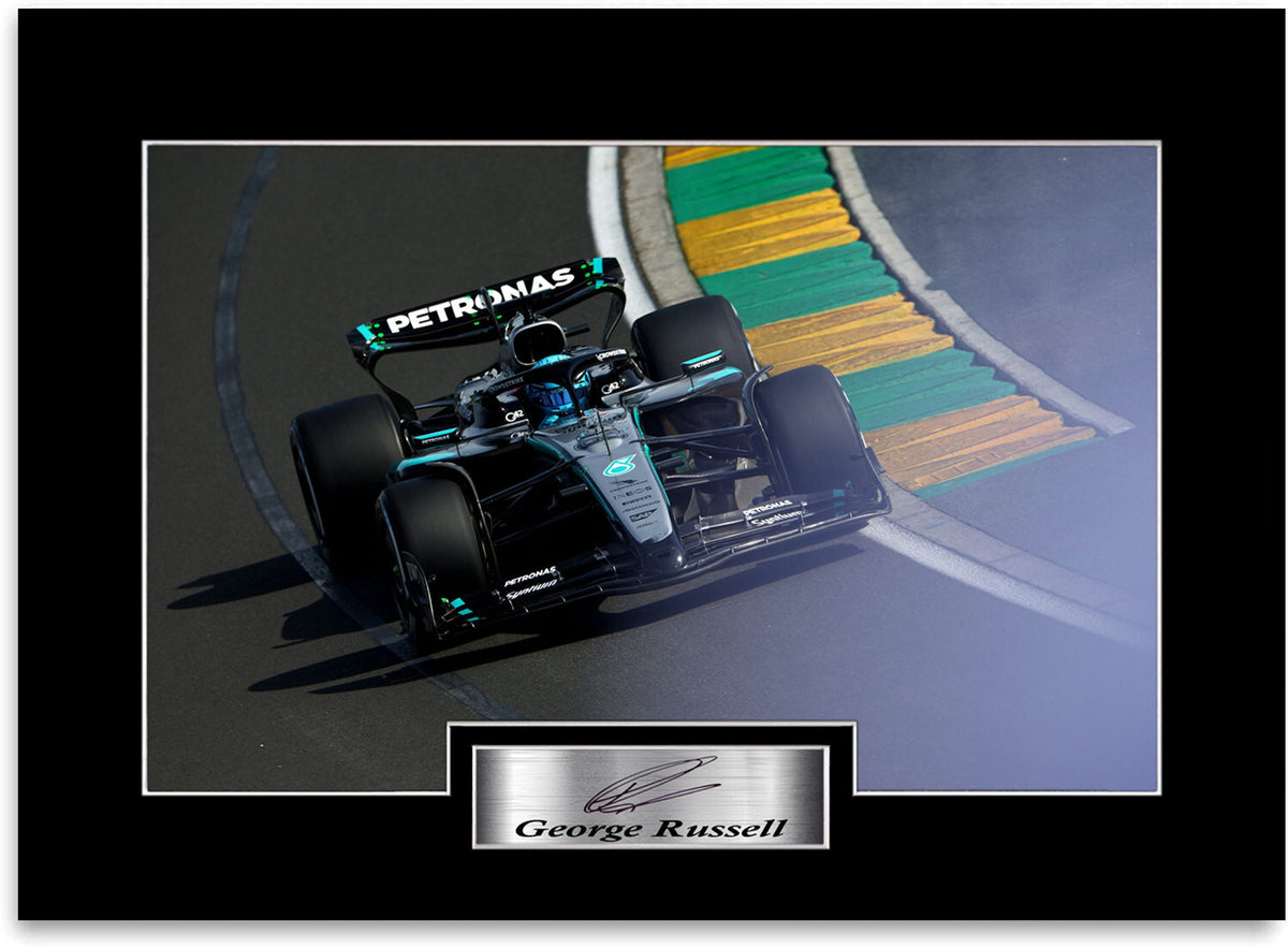 George Russell 2025 For F1 Fans mounted display by LJW Prints