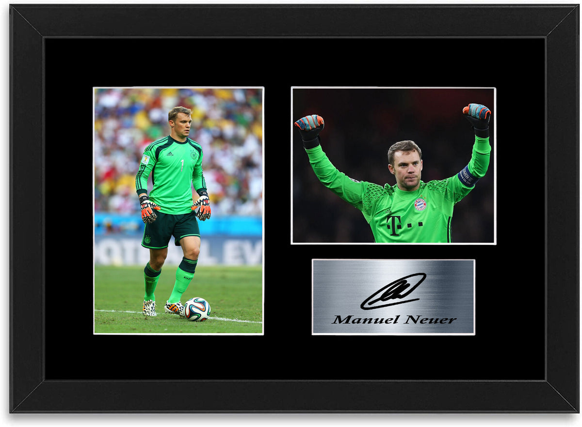 Manuel Neuer Bayern München Player A4 Signed Photo Display Mount Gift Framed
