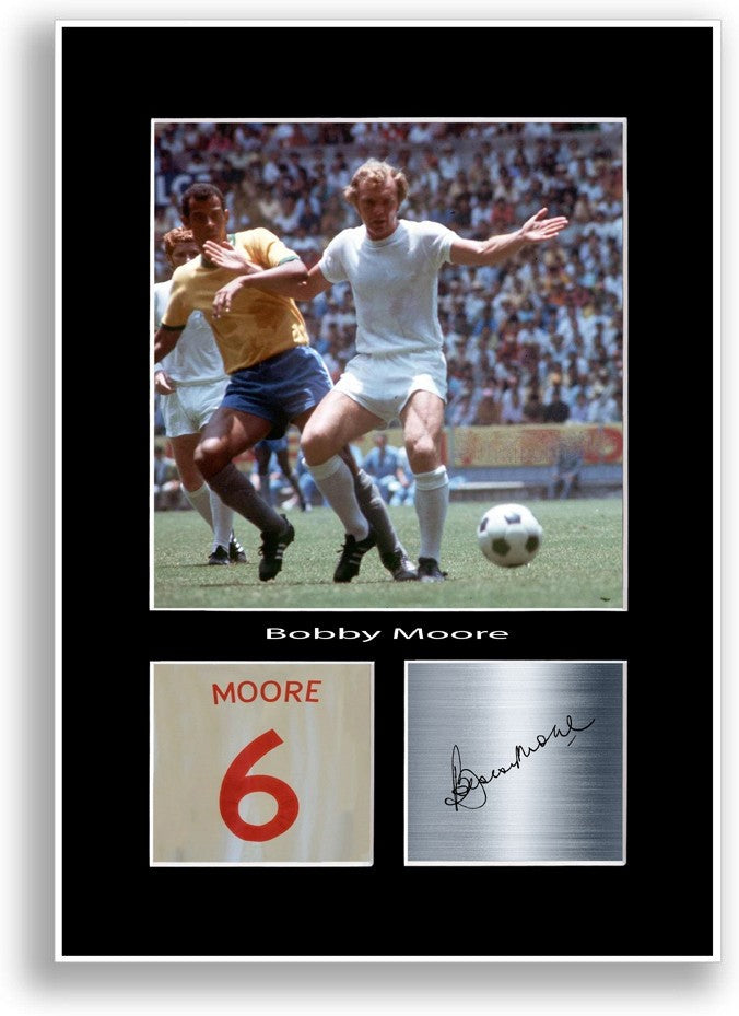 Bobby Moore Football Player Poster Signed Print Photo A4 Wall Art Gift Idea