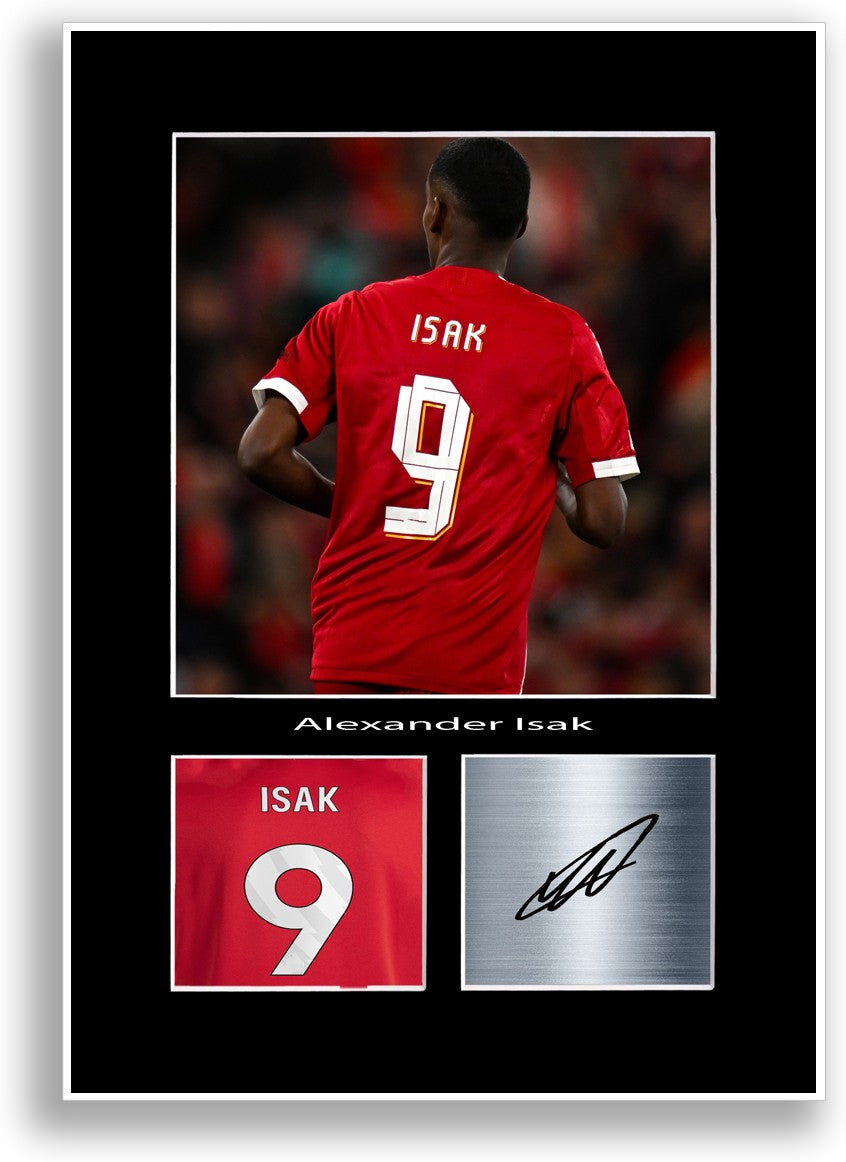 Alexander Isak Football Player Poster Signed Print Photo A4 Wall Art Gift Idea