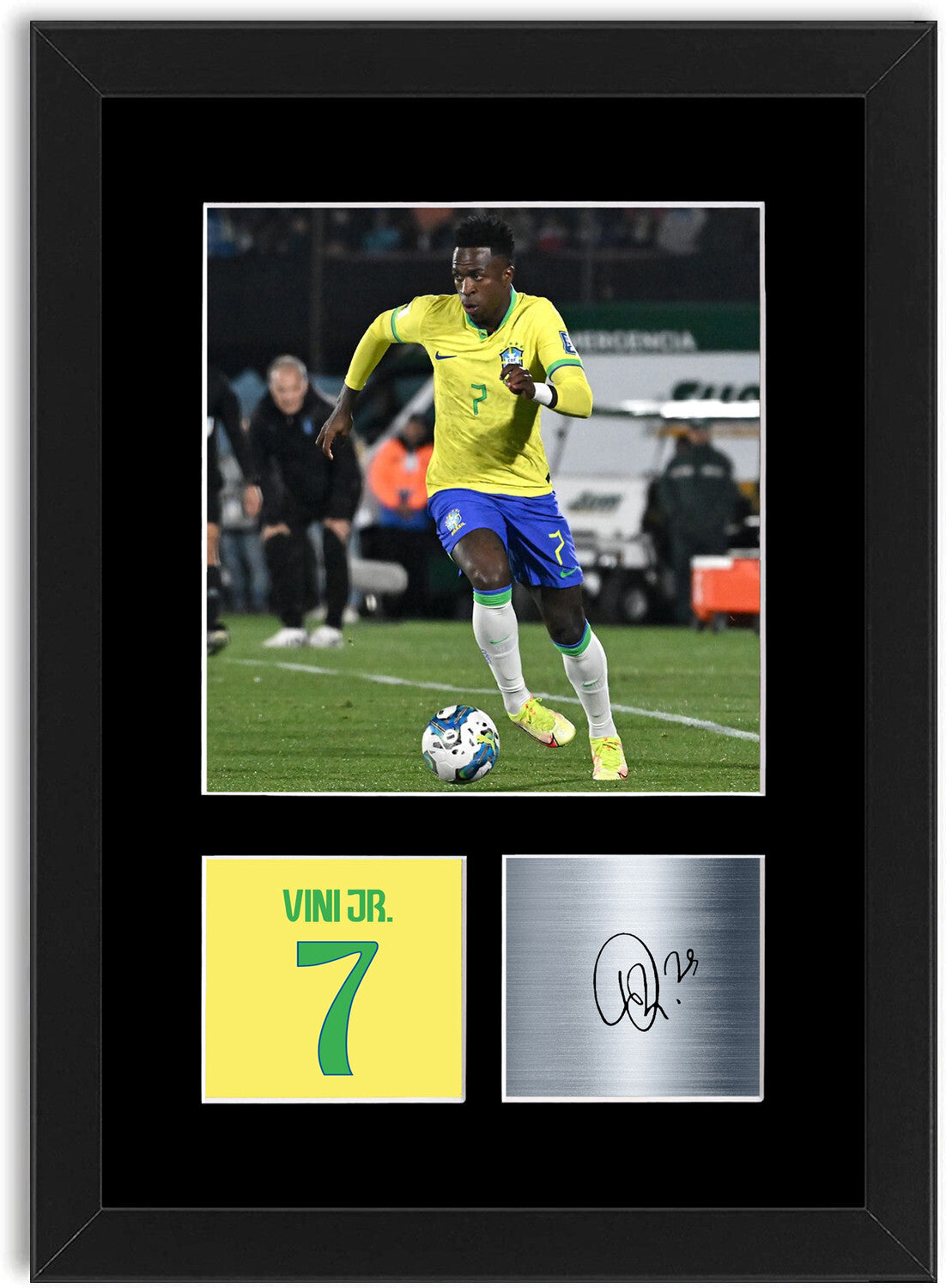 Vinicius Jr Vini Brazil Football Player framed print by LJW Prints