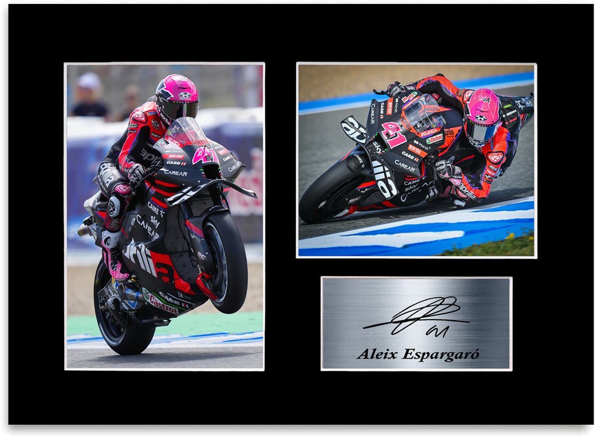 Aleix Espargaro Motorcycle Racer Poster Signed Photo Display Mount A4