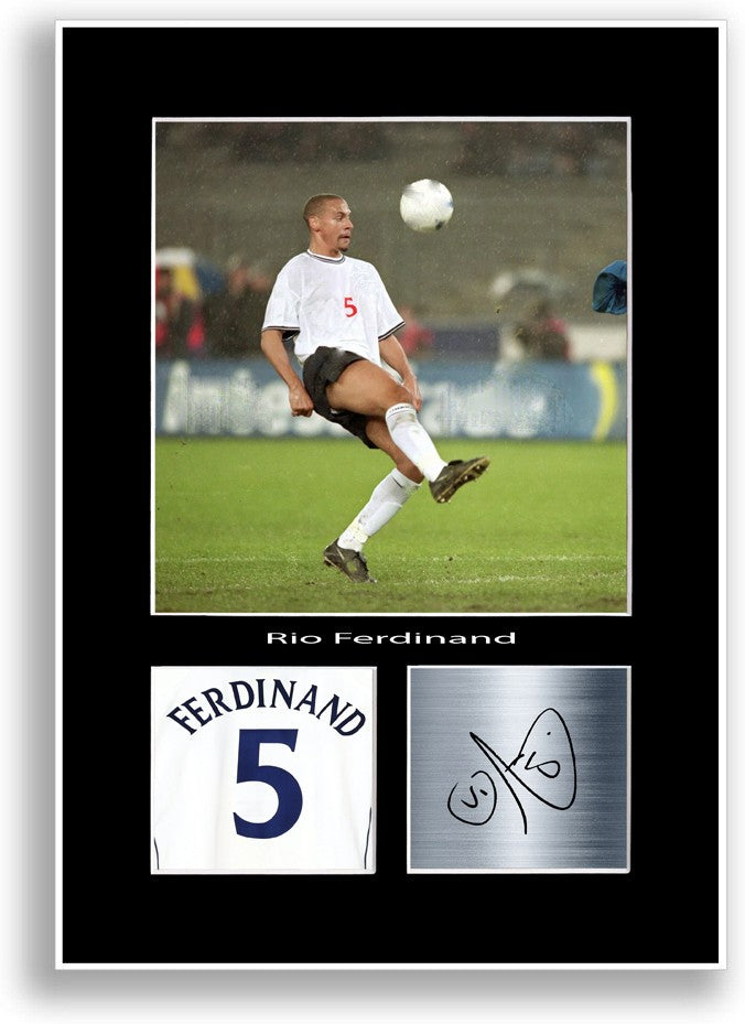 Rio Ferdinand Football Player Poster Signed Print Photo A4 Wall Art Gift Idea
