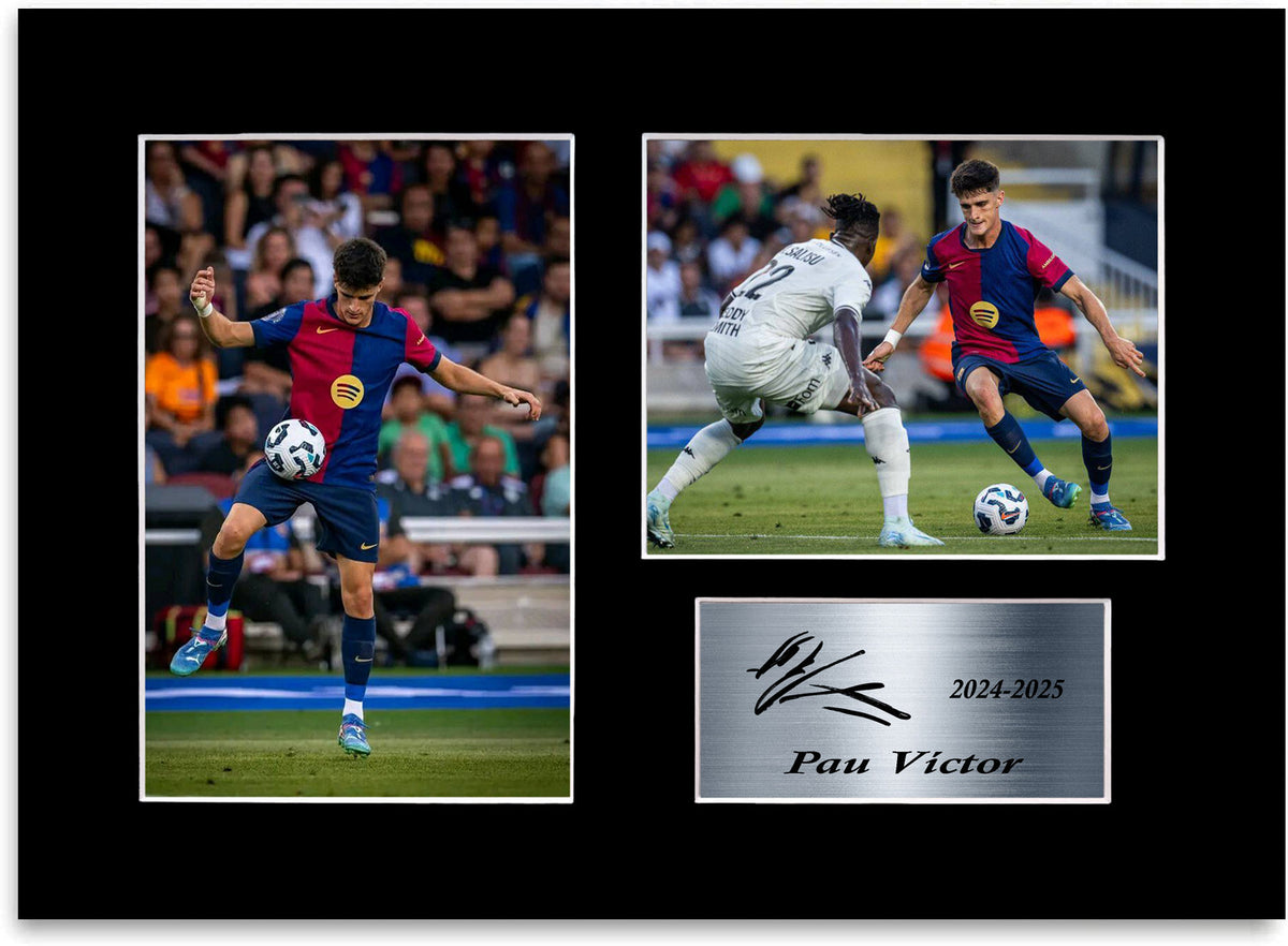 Pau Victor Football Player Barcelona mounted display by LJW Prints