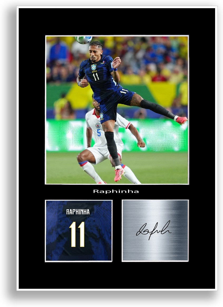 Raphinha Brazil Football 2026 Poster Signed Print Photo Wall Art Gift