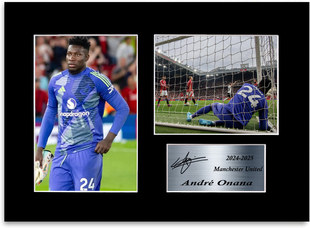 Andre Onana Man United Player mounted display by LJW Prints