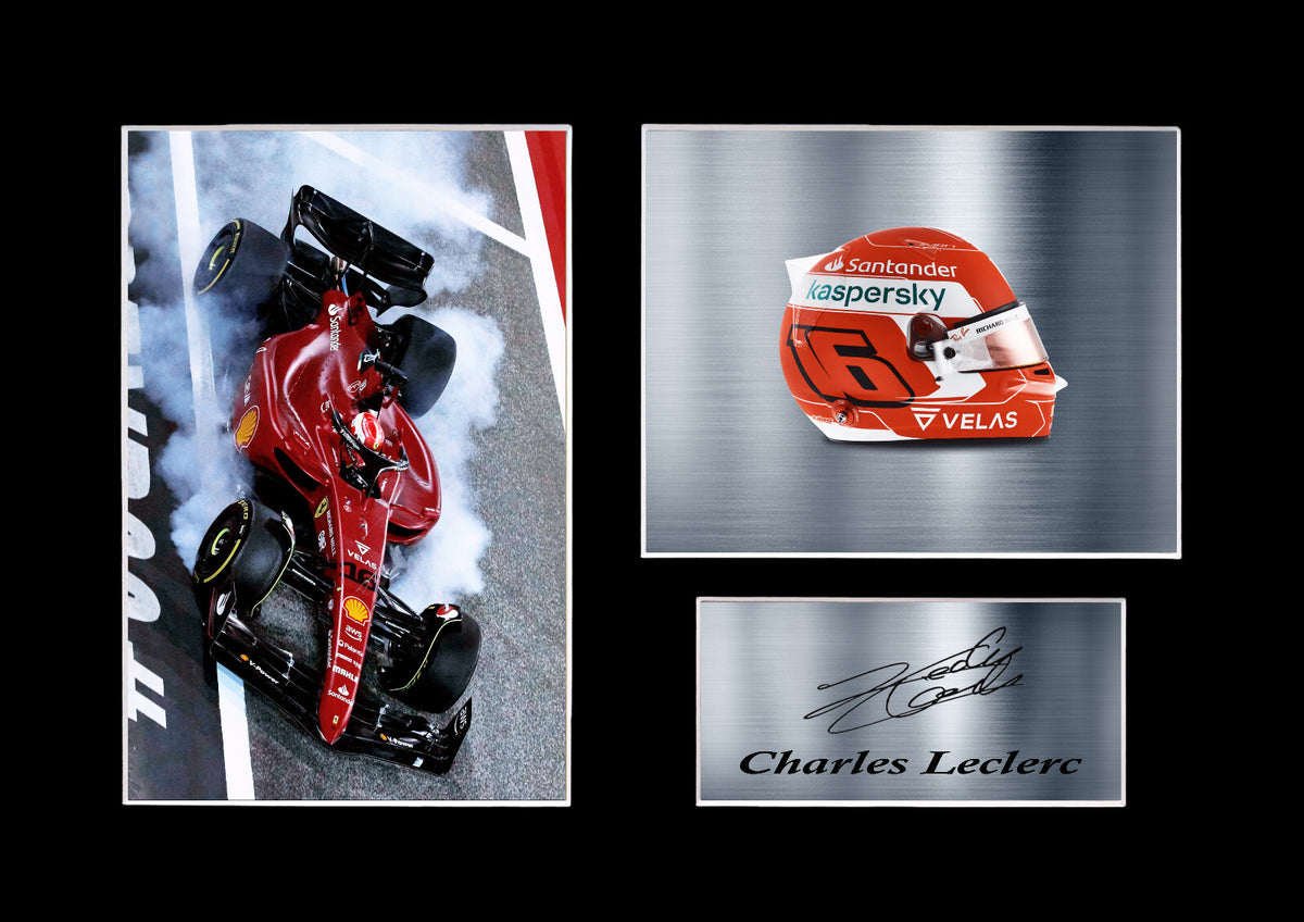 Charles Leclerc Car Helmet Signed Photo Display Mount A4 For F1 Racing Fans 2022