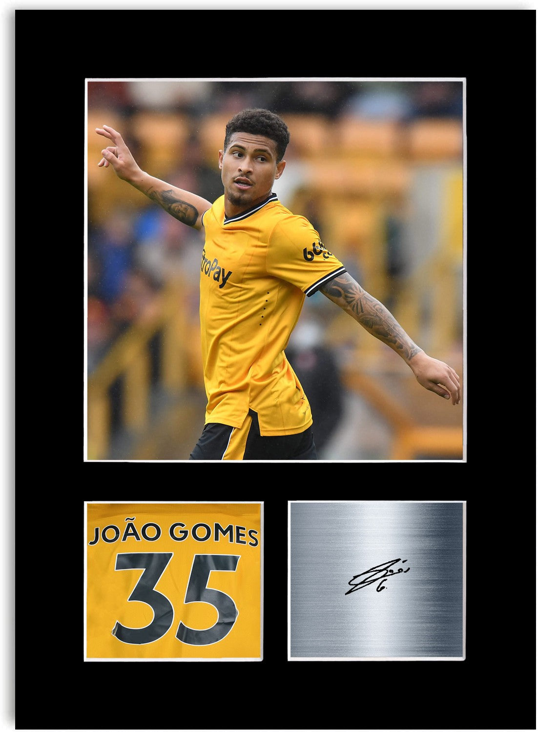 Joao Gomes Football Player Poster Signed Photo Display Mount Print A4
