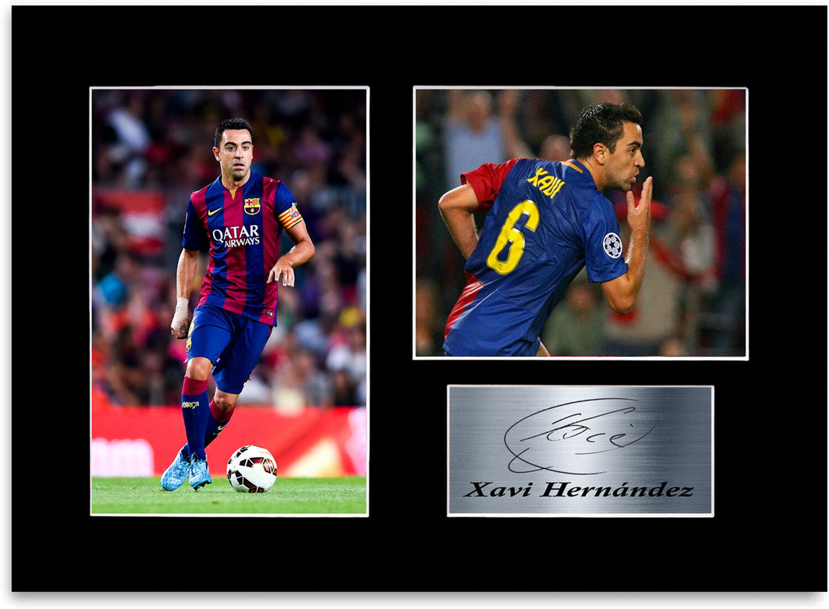Xavi Barcelona Spain Football Player A4 Printed Signed Photo Display Mount Gift