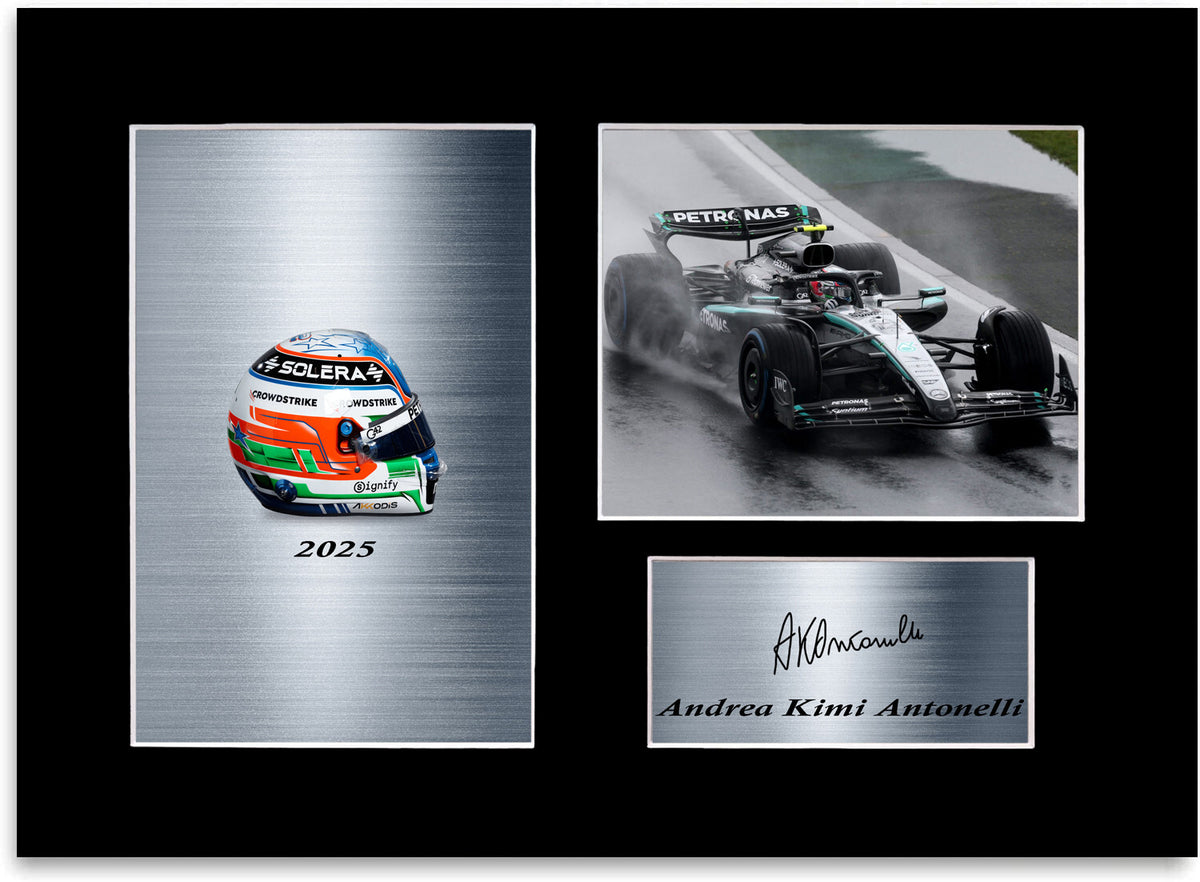 Andrea Kimi Antonelli 2025 For F1 Fans mounted display by LJW Prints