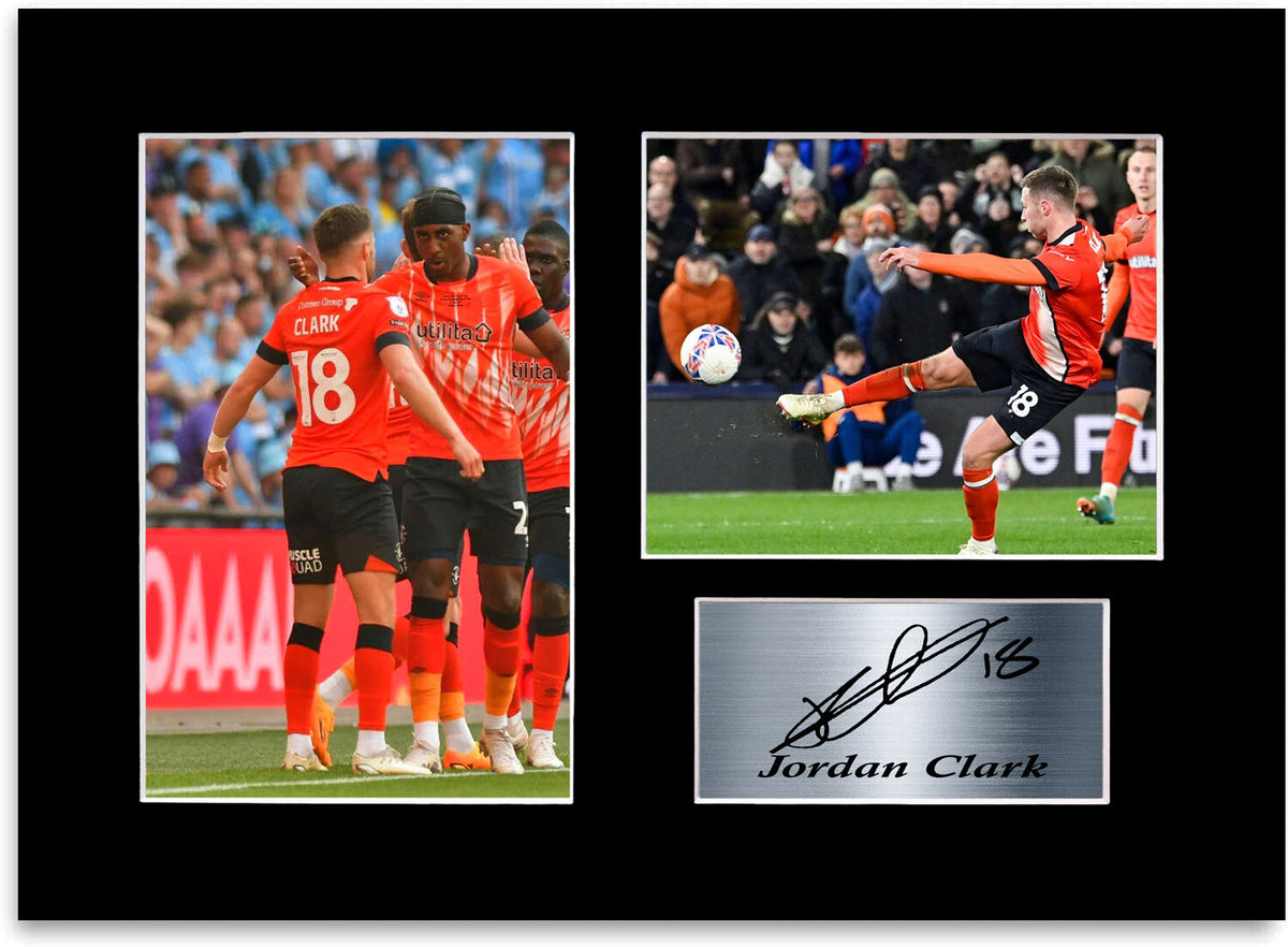 Jordan Clark Luton Player framed print by LJW Prints