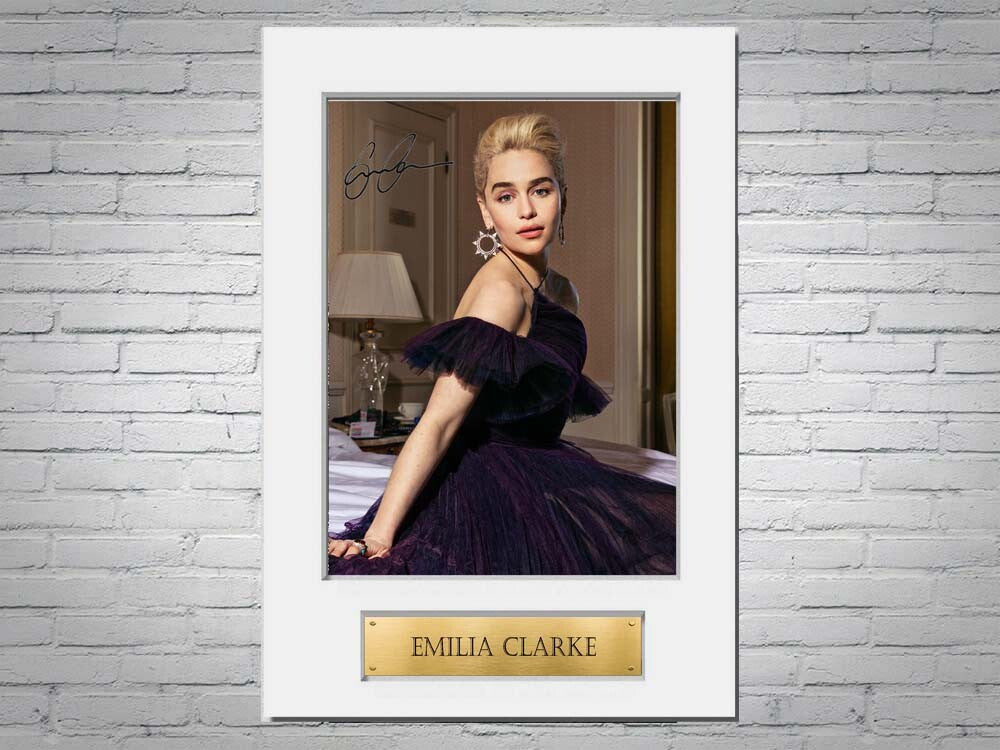 Emillia Clarke Printed Signed Autograph Photo Display Mount Gift