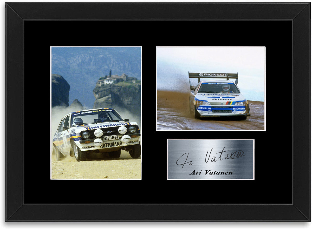 Ari Vatanen World Rally Champion 1981 Signed Photo Display Poster A4 Framed