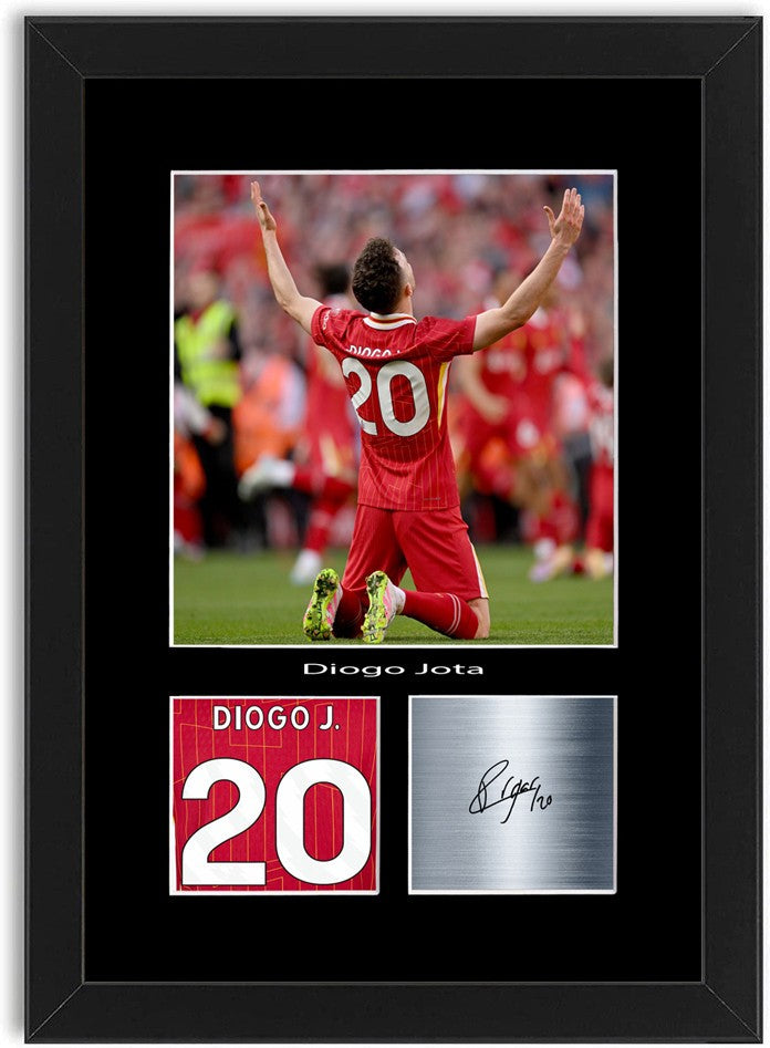 Diogo Jota Football Player Poster Signed Print Photo A4 Wall Art Framed