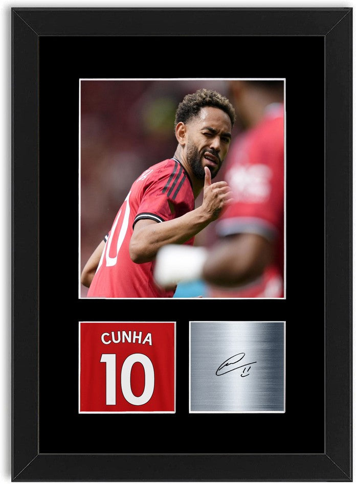 Matheus Cunha Football Player Poster Signed Print Photo A4 Wall Art Framed