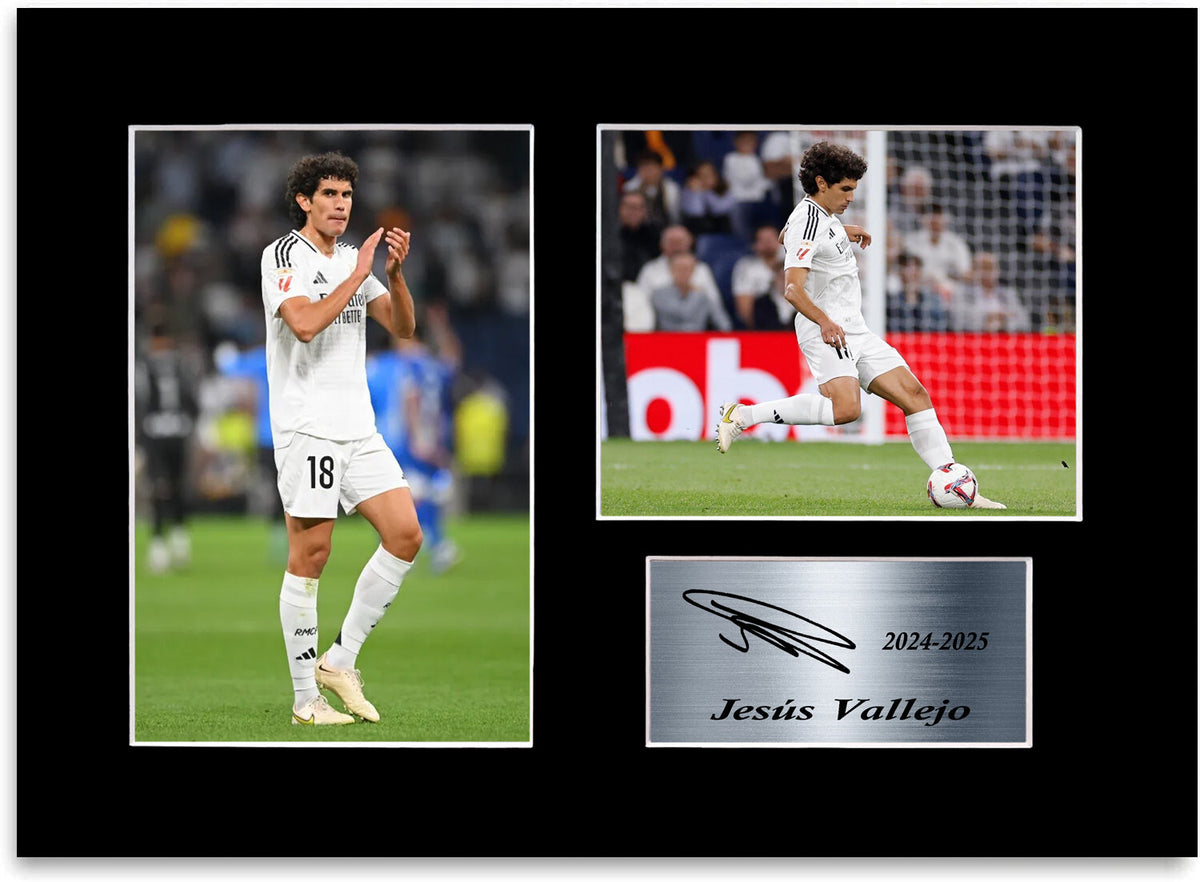 Jesus Vallejo Real Madrid Football Player mounted display by LJW Prints