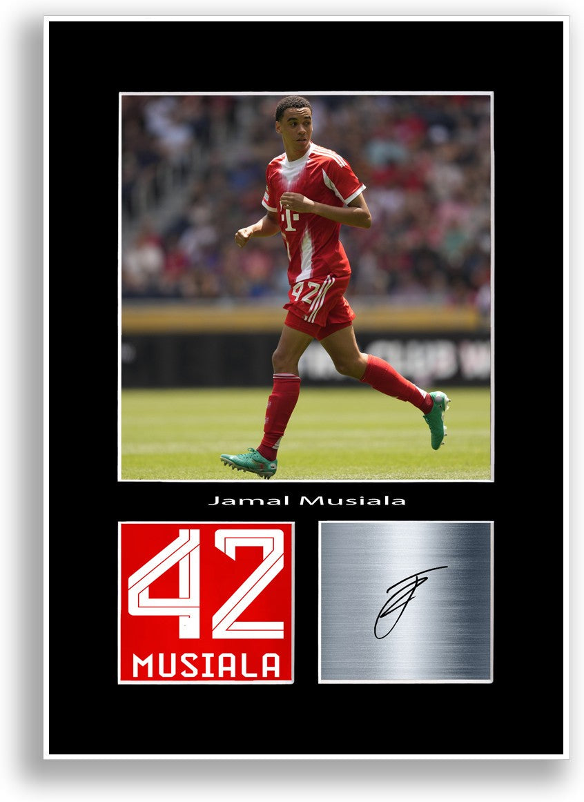 Jamal Musiala Football Player Poster Signed Print Photo A4 Wall Art Gift Idea