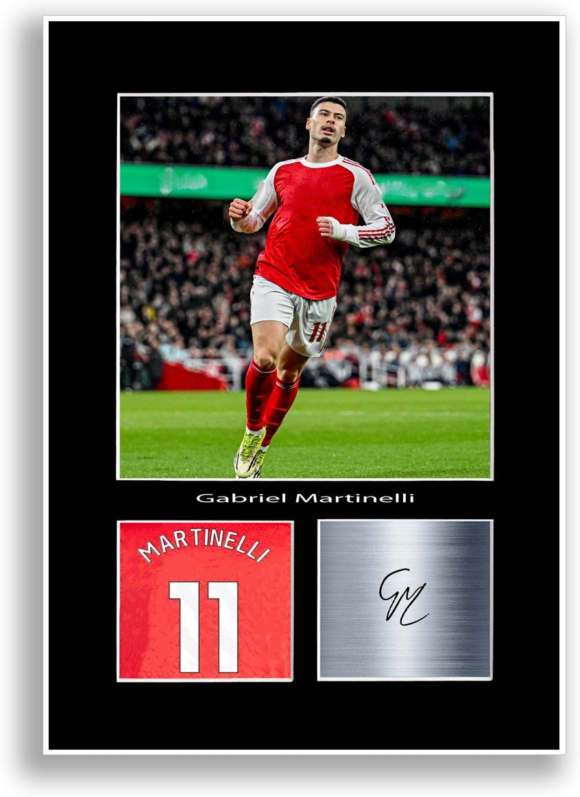 Gabriel Martinelli Football Player Poster Signed Print Photo Wall Art Gift Idea