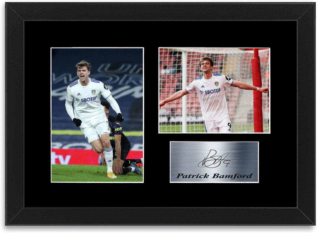 Patrick Bamford Leeds United Player Signed Photo Display Mount Poster A4 Framed