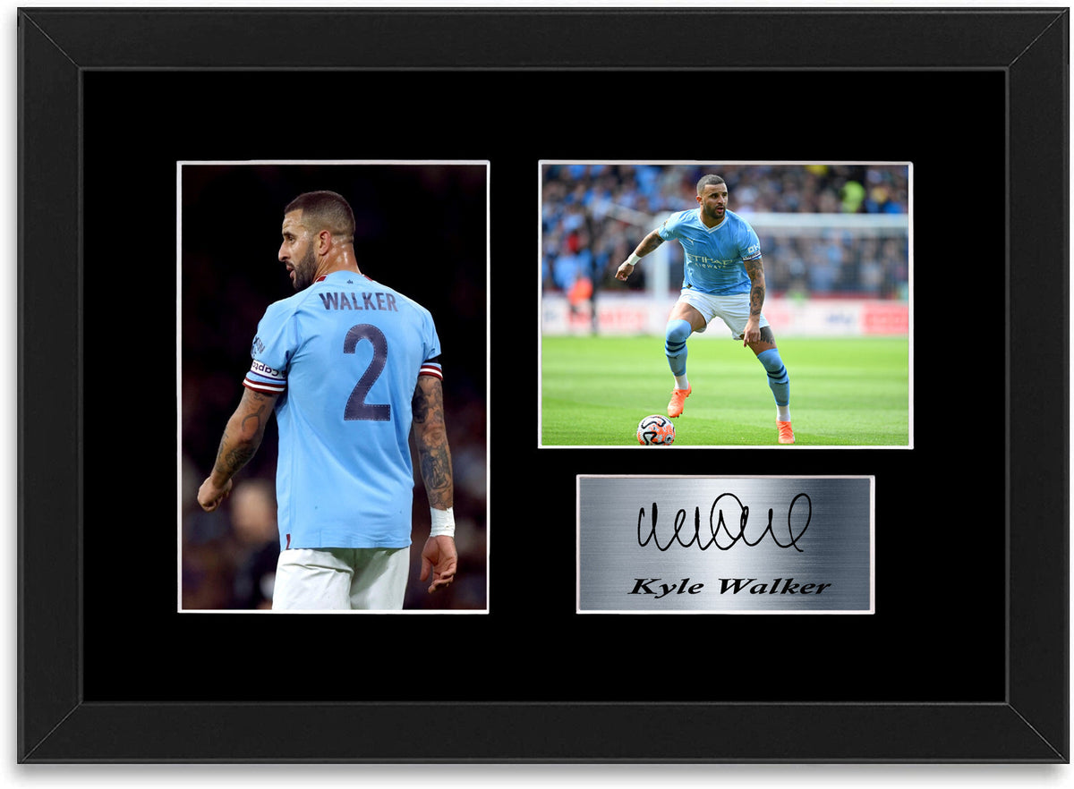 Kyle Walker Man city Player framed print by LJW Prints