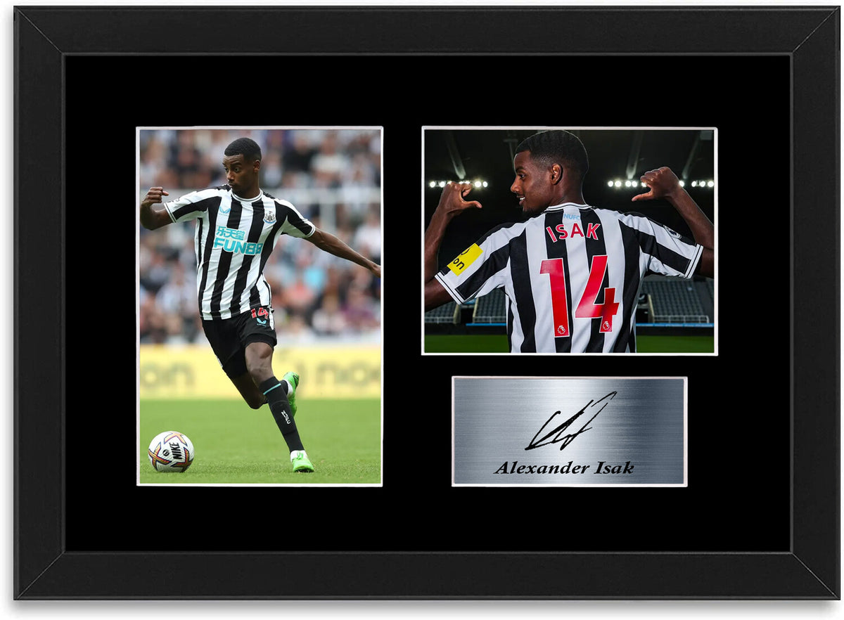 Alexander Isak Newcastle Poster Printed Signed Autograph Photo Display Mount A4