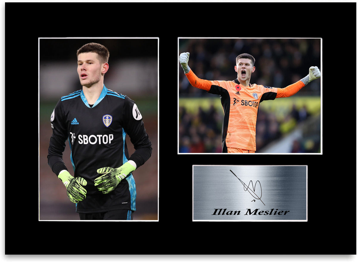 Illan Meslier Leeds United Player Signed Photo Display Mount Gift A4 Poster