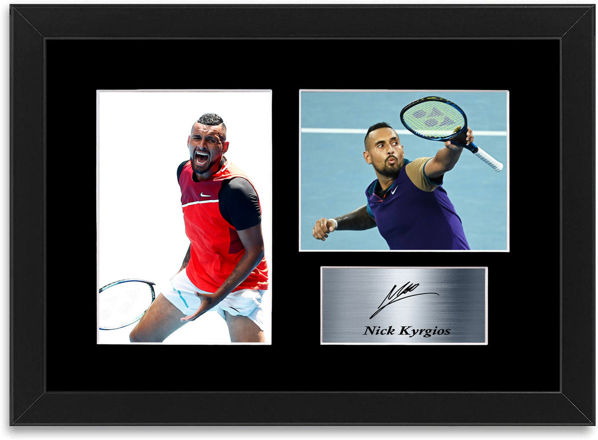 Nick Kyrgios Tennis Player Signed Autograph Photo Display Mount Poster A4 Framed
