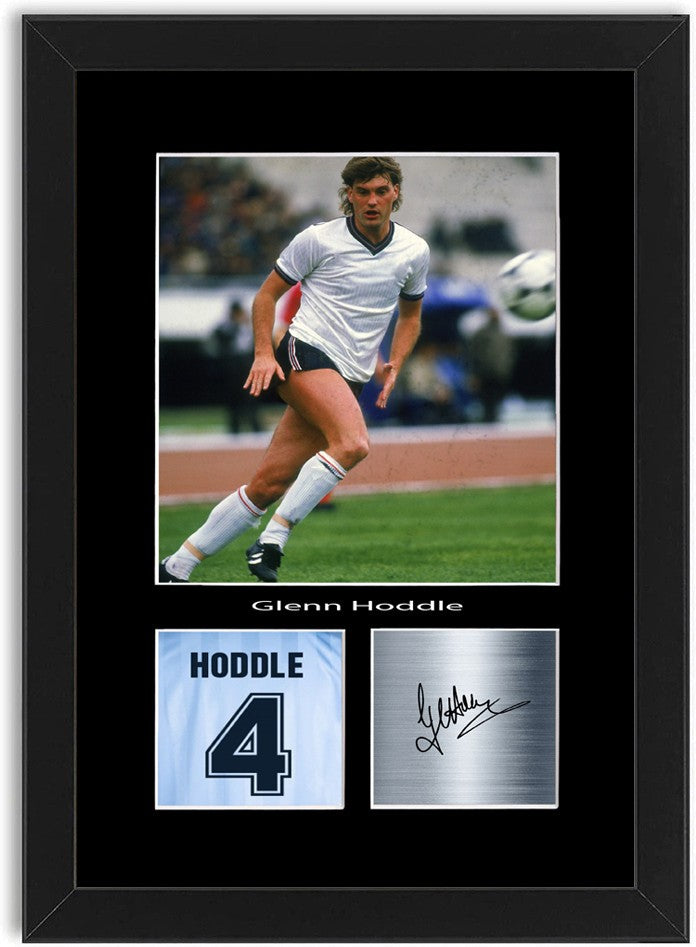 Glenn Hoddle England Football Poster Signed Print Photo A4 Wall Art Framed