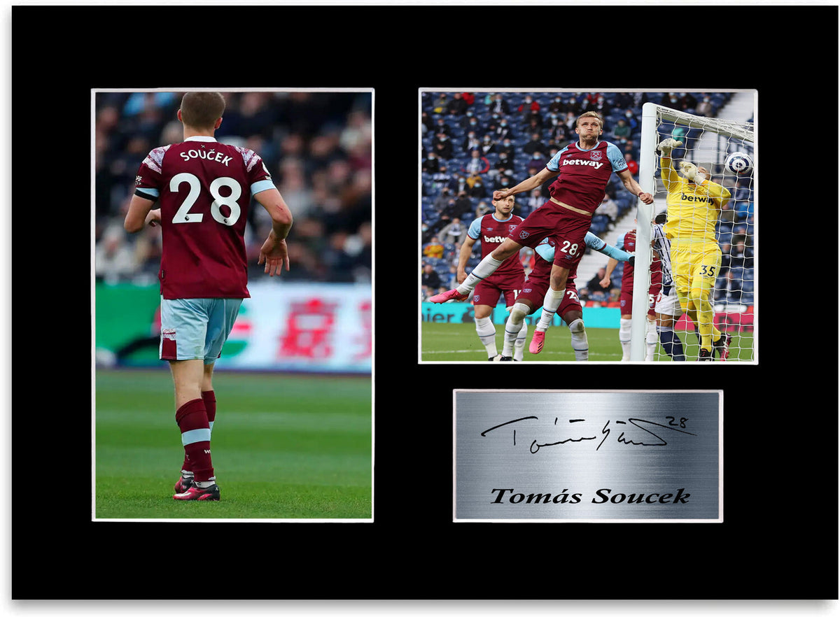 Tomas Soucek West Ham Football Player mounted display by LJW Prints