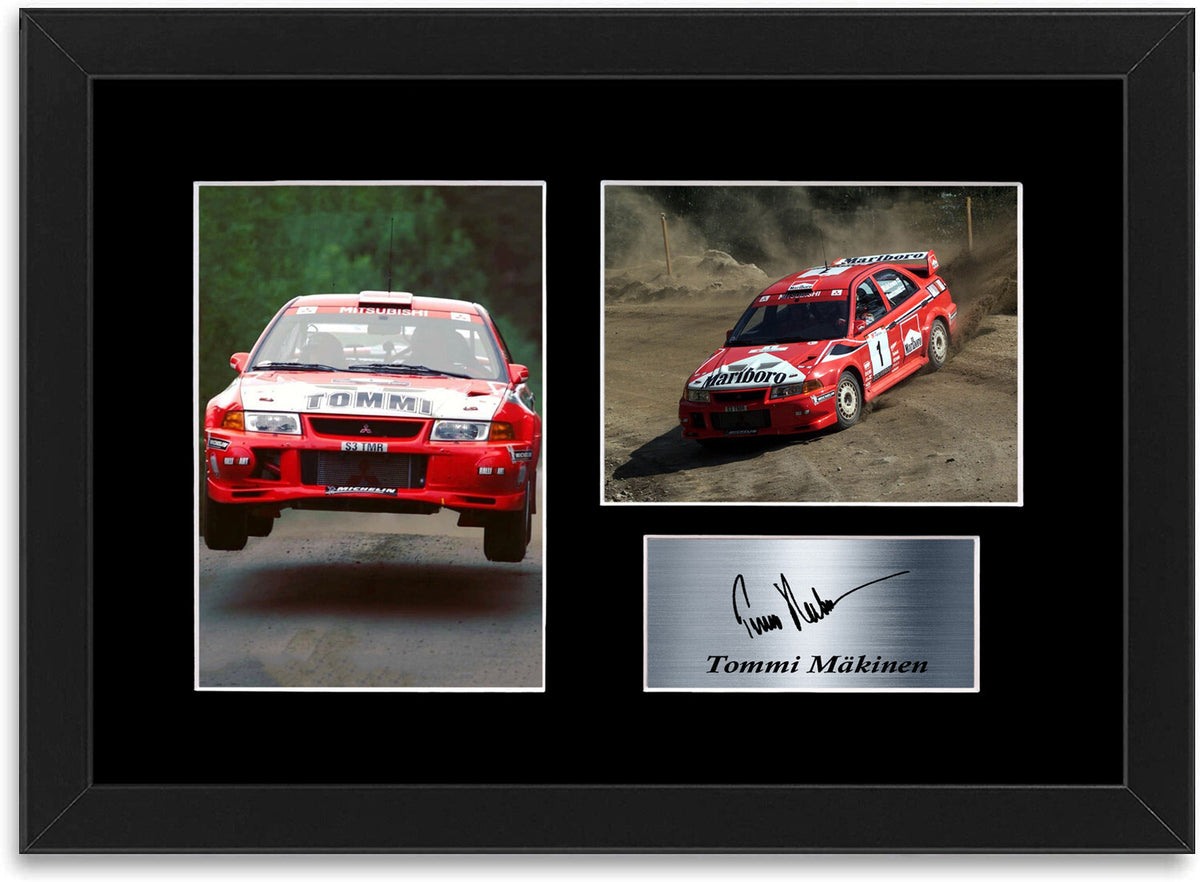 Tommi Makinen World Rally Champion WRC Signed Photo Display A4 Poster Framed